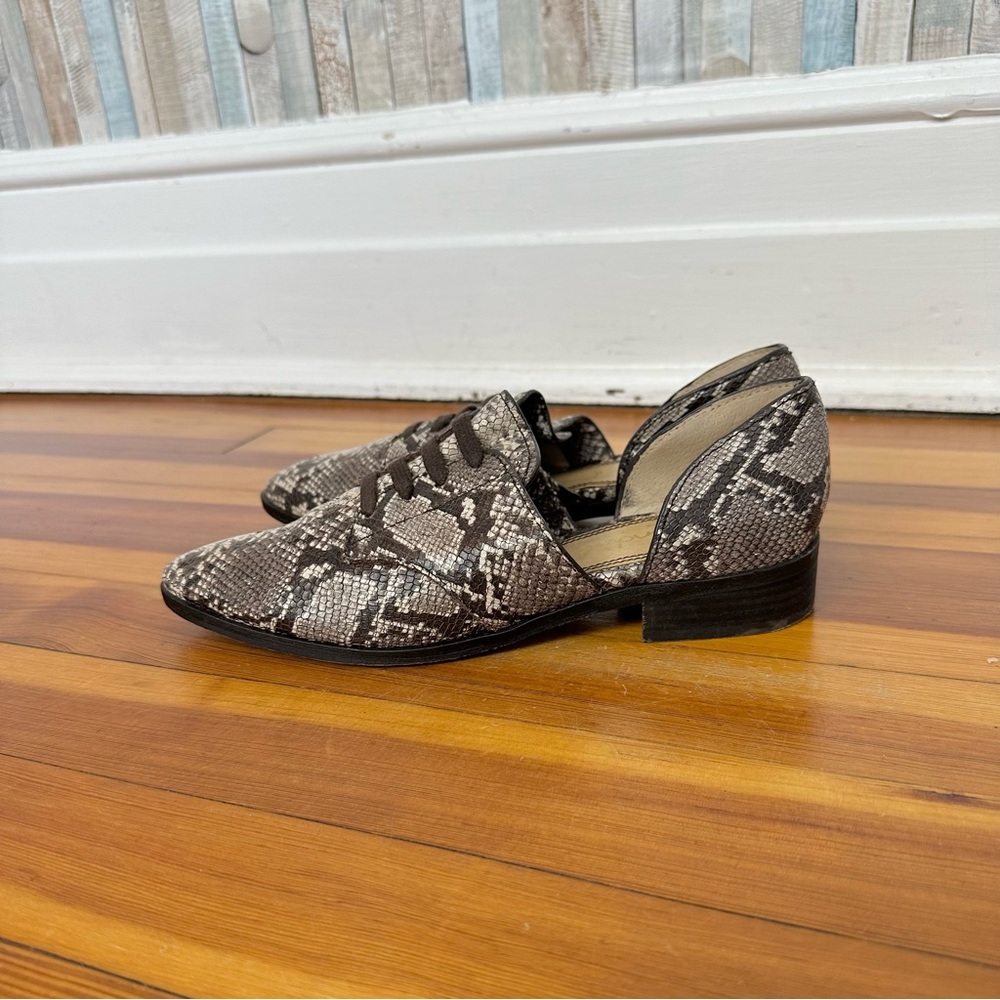 Splendid 7 Snake Print Leather Haase Slip On Flat Derby Loafer Anthropologie View 2